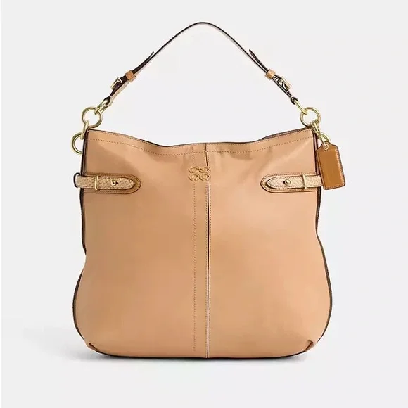 ❤️‍🔥BOGO FREE Authentic Coach Elevated Collette Gold Metallic Leather Bag Tote - Picture 2 of 6